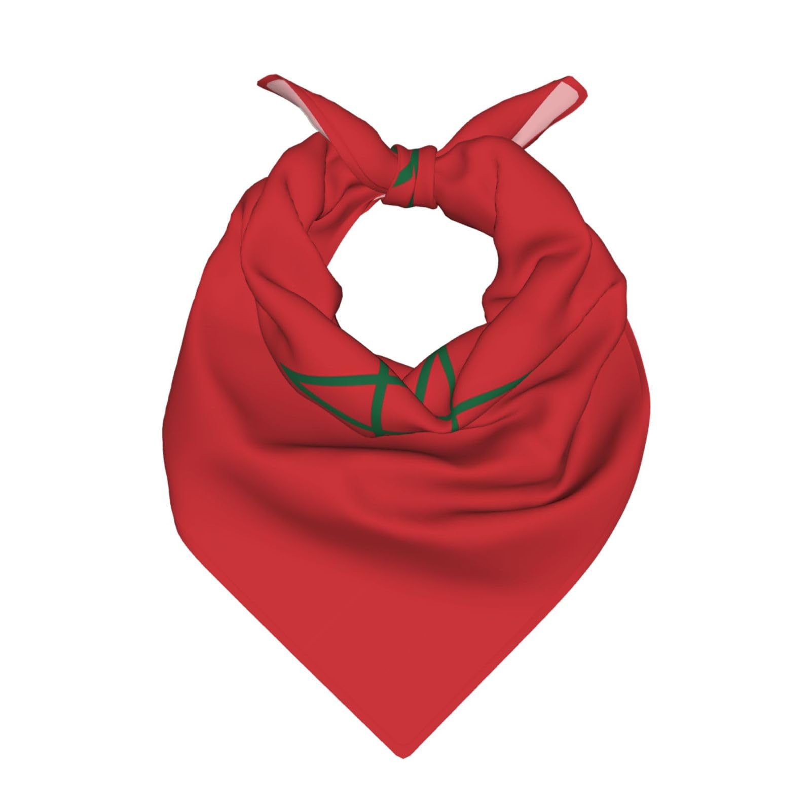 Qazwzml Unisex Black Flag Of Morocco 2026 World Cup Bandana, Red, Polyester, Casual, 55X55cm, Adult