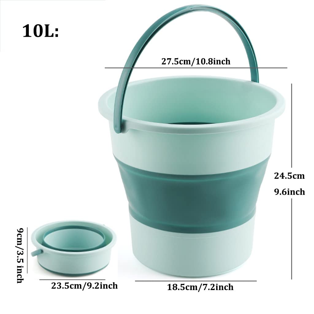 DUNAKE Cubo Plegable Silicona, Cubo Plegable para Camping con Asa, Cubo De Pesca Plegable, Lavabo Plegable para Viajar, Senderismo, Jardinería, Limpieza De La Casa (Color : /Blue, Size : 10L)