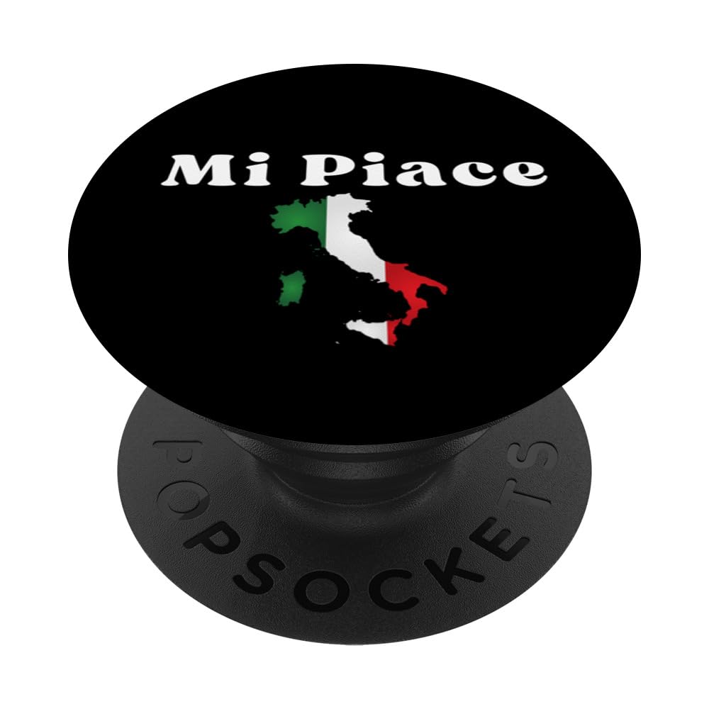 Mi Piace Italy - I Like Italia PopSockets Swappable PopGrip, Black