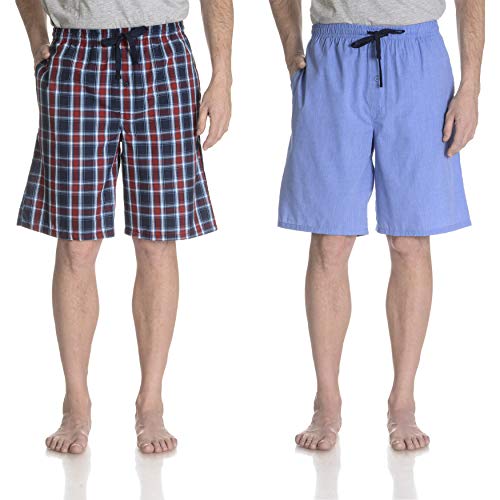 Hanes Men's Ultimate Woven Jams - 2 Pack, 4026A, Blue/Plaid, M2