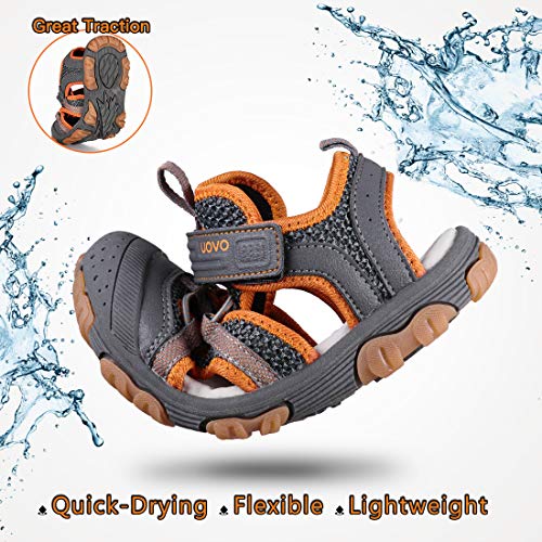 Image of UOVO Boys Sandals Kids Sandals Hiking Athletic Closed-Toe Beach Summer Sandals for Boys Quick-Drying