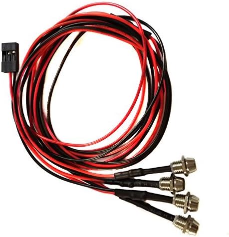 ShareGoo 4Leds LED Light Headlights Taillight Kit Accessories Compatible with Traxxas HSP Tamiya Redcat RC4WD Axial SCX10 RC Car Truck Tank Crawler(2 Red +2 White)