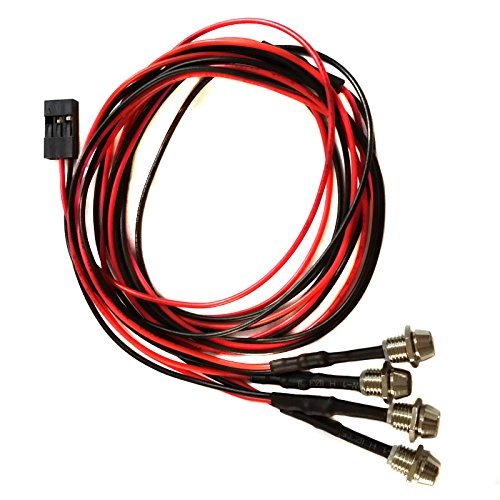 Sharegoo 4Leds Led Light Headlights Taillight Kit Accessories Compatible With Traxxas Hsp Tamiya Redcat Rc4Wd Axial Scx10 Rc Car Truck Tank Crawler(2 Red +2 White) #TOP3