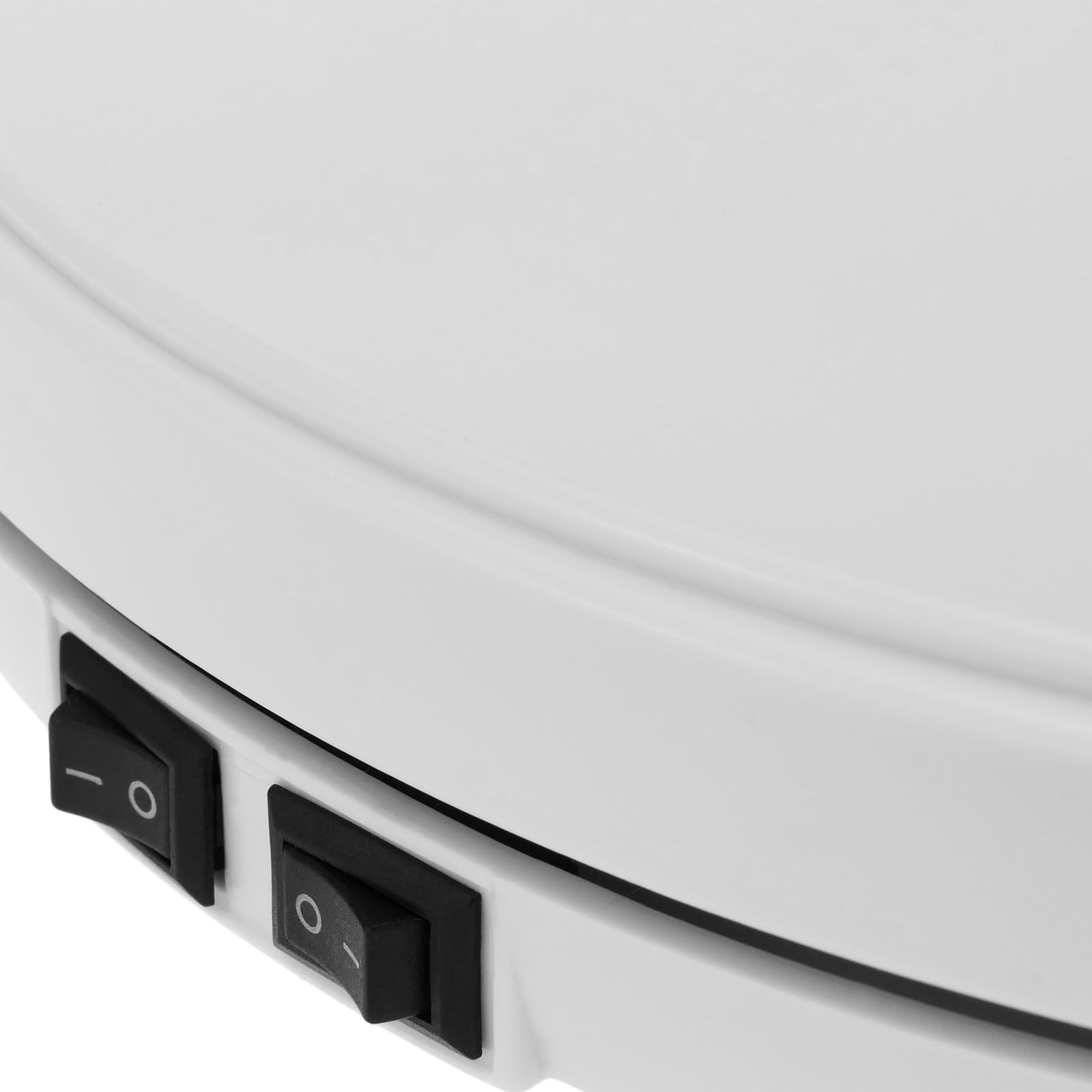 PrimeMatik - Base Girevole Elettrico di 25cm Piattaforma Rotante Bianco giratutto con Illuminazione a LED