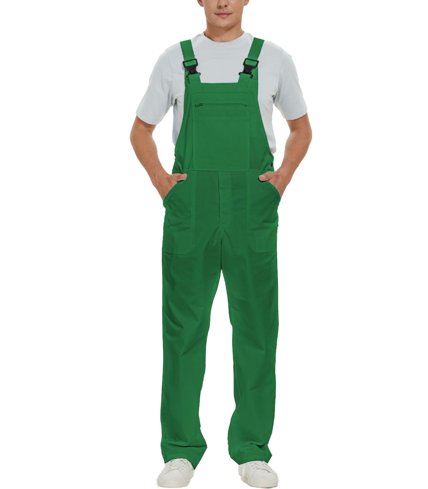WORK IDEA Men's Bib Overalls Workwear Fashion Lightweight Jumpsuit with Pockets