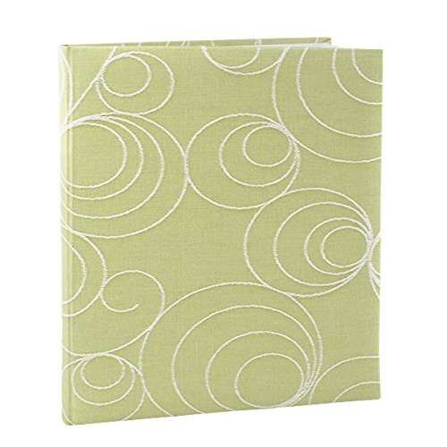 Livre d'or de mariage Ohio vert en tissu avec broderie artisanale élégante
