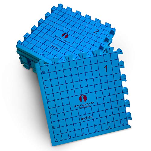 Red Suricata Blocking Mats for Knitting - Extra Thick Blocking Boards - Perfectly Aligned Grid - Bonus Storage Bag - 50 T pins – Knitting Kit Accessories, Crochet Supplies (Inches Grid)