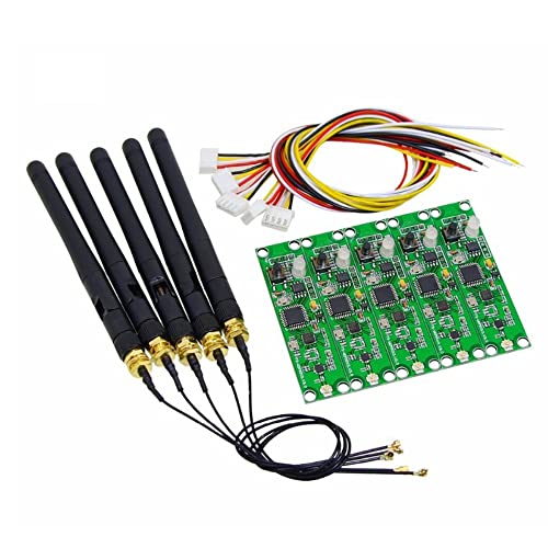 Srutueo 5Pcs 2.4Ghz Wireless DMX 512 Transmitter Receiver PCB 2 in 1 Module Wireless PCB Board with Antenna for DMX Stage Light, green, 500257949