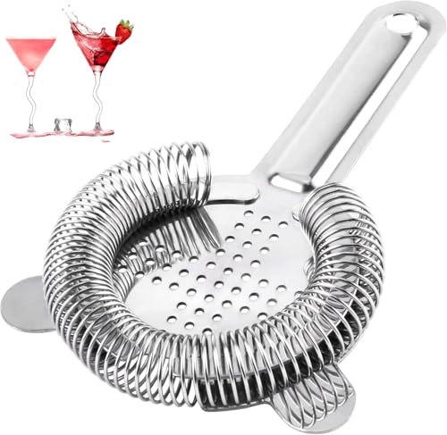 Zhenghebuy Cocktail Sieb,Barsieb Cocktail Edelstahl,Feines Cocktailsieb,Barkeeper Sieb Hawthorne Strainer Cocktailshaker Colander Strainer Bar Trainer