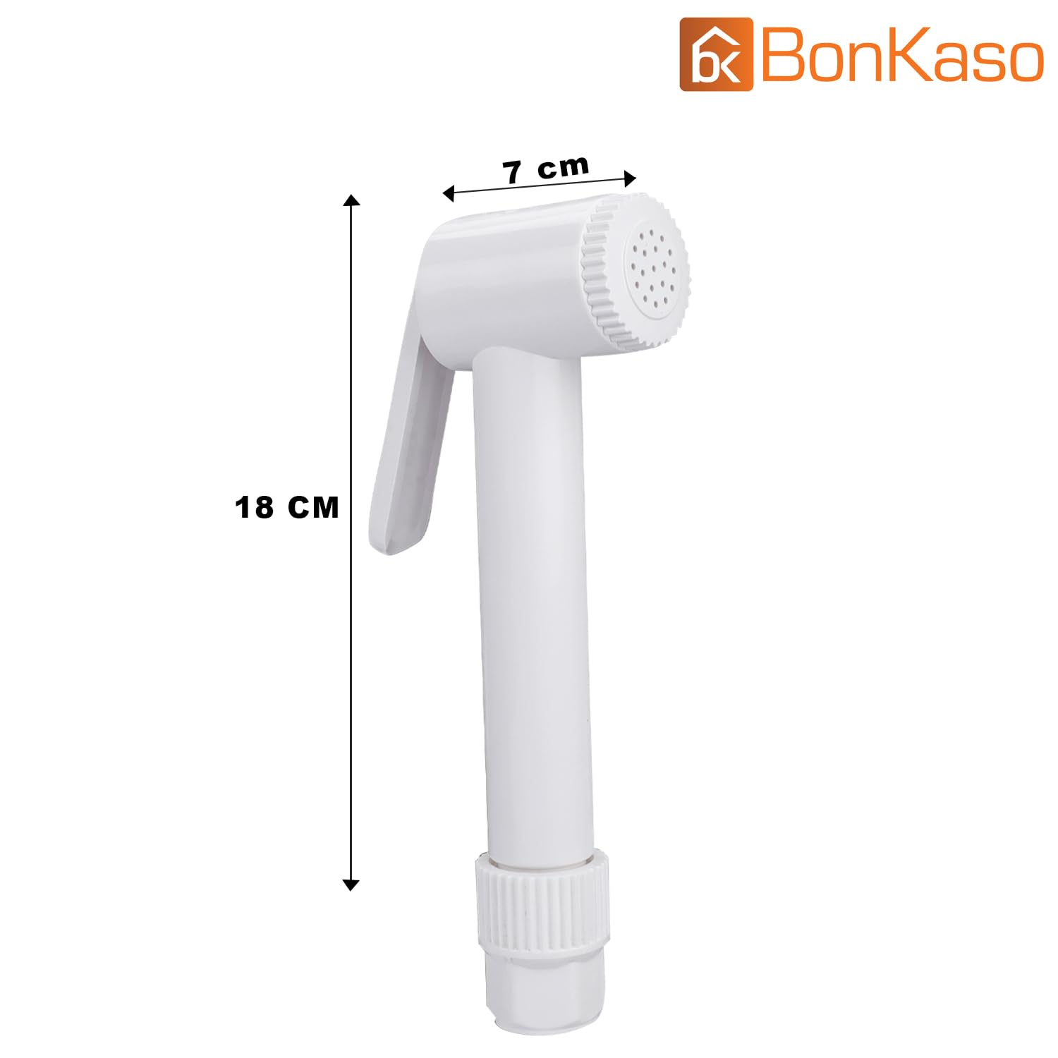 BonKaso Hf Classic Abs Health Polished Faucet with High Pressure 1 Metre PVC Tube and Hook(White)-Jet Spray for Toilet