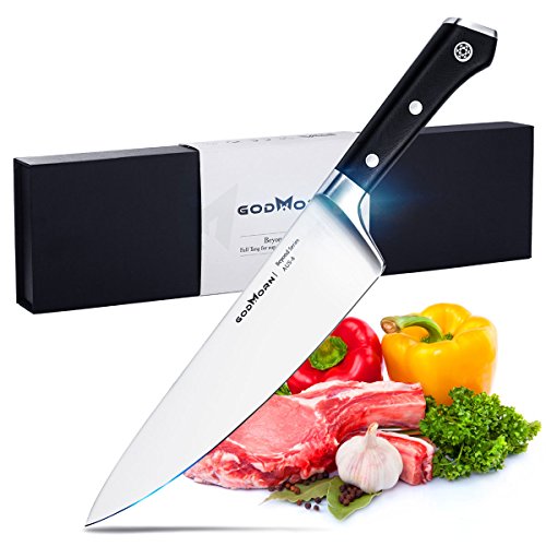 Godmorn Cuchillo de Cocina Cuchillo de Cocinero/Cuchillo de Chef AUS-8 Acciaio inossidabile de Japón 8 Pulgadas con Mango G10