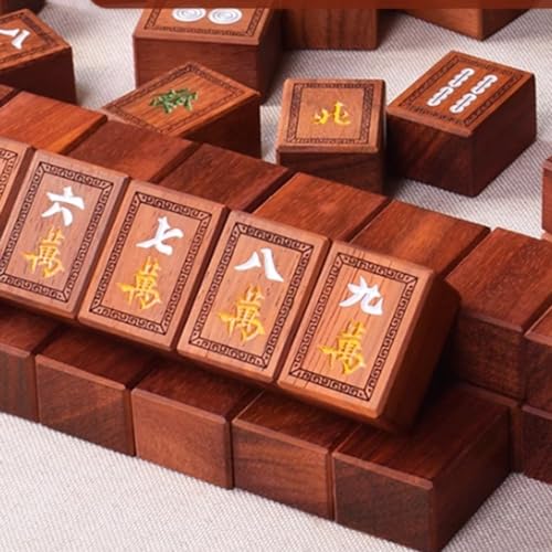 Juego de Mahjong Chino en Caja de Madera Maciza miniatura 2