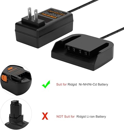 Miniatura 4 de Shentec Cargador de batería multivolt Ni-Cd/Ni-NH de 1.2-18V compatible con 12V 14.4V Ridgid 130252003 130252002 130254003 130254002 130254008