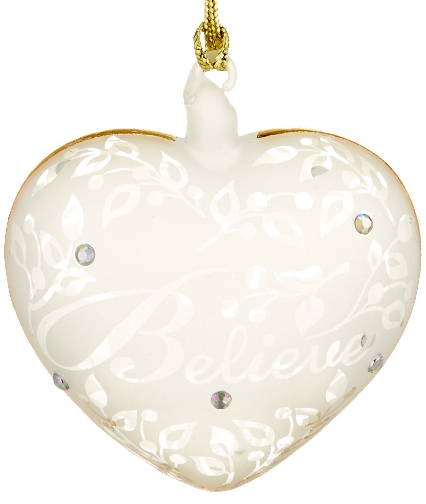 Lenox Joyous Tidings Believe Heart Ornament