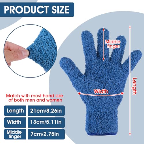 Gjinxi 2Pairs Microfiber Dusting Gloves Washable Cleaning Gloves Reusable for Plant Dusting Wash Mitt Dusting Mitt for House Blinds Car Plants - Image 2