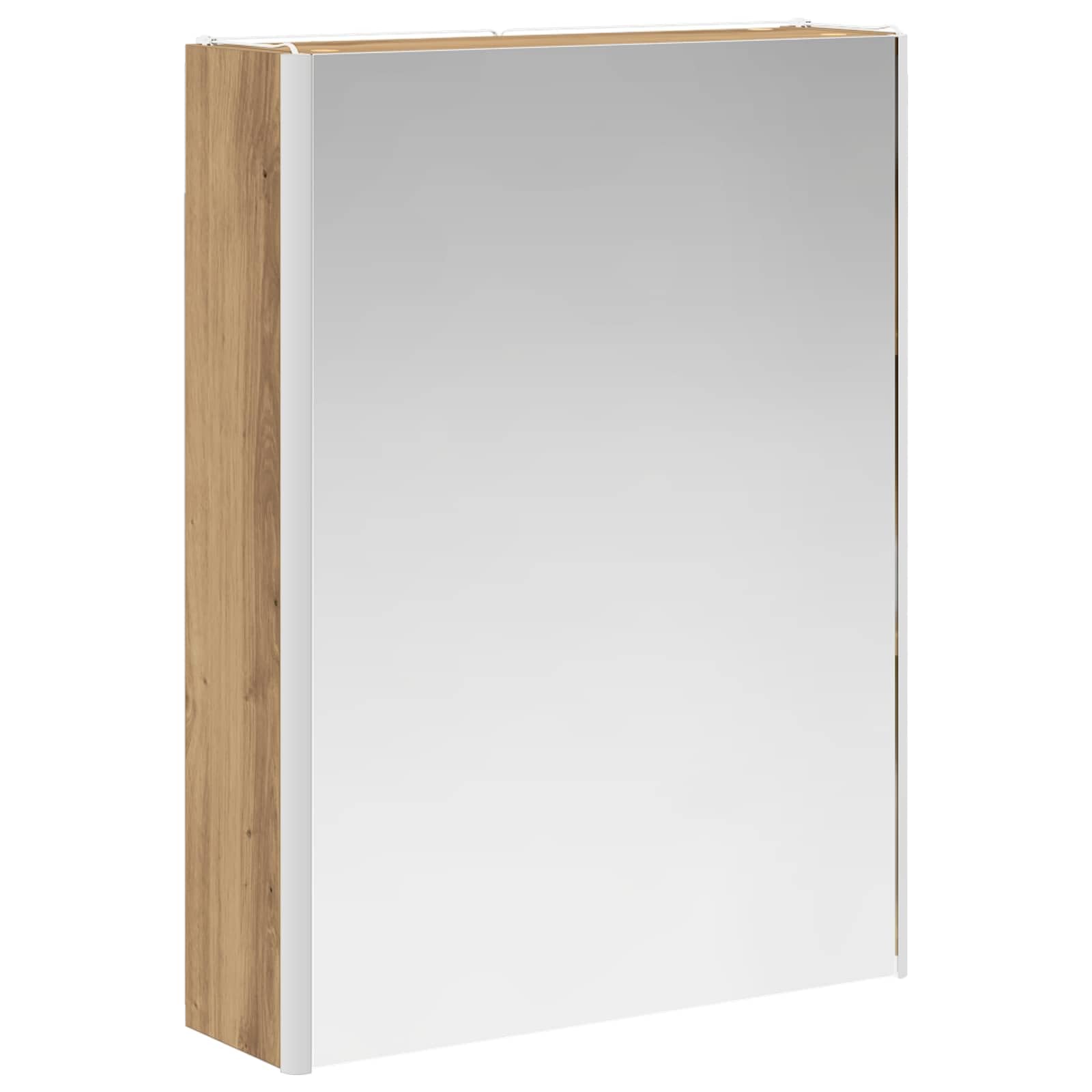 vidaXL Armario con Espejo de baño Roble Artisan 53,5 x 15,5 x 70 cm