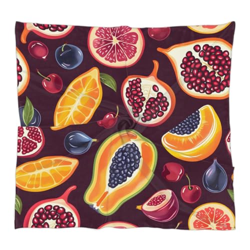 Silk Scarf for Women, Dragon Fruit Pattern Breathable Hair Scarf, Square Neckerchief