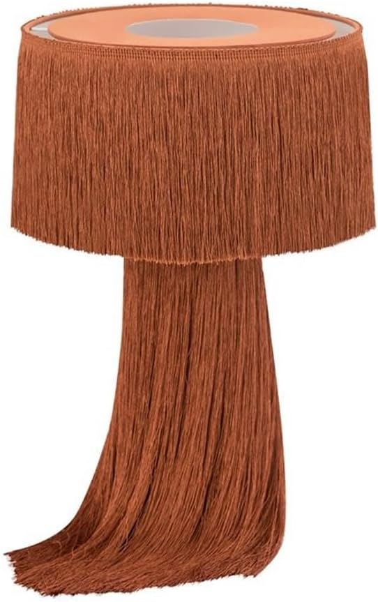 Atolla Tassel Fringe Table Lamp in Brick and Black