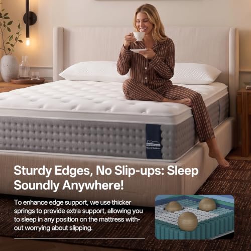 Image of King Size Mattress, 14 Inch Hybrid Matress with Memory Foam & Individual Pocket Springs, King Mattress in a Box, Pressure Relief, Edge Support, Motion Isolation