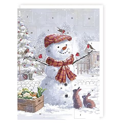 Tracks Traditional Smiling Snowman Advent Calendar Cover