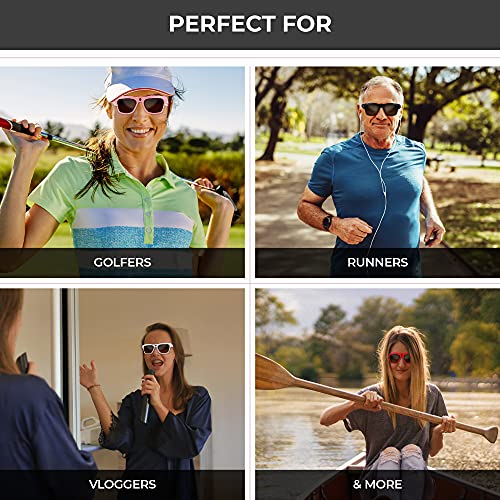 Govision Royale Ultra High Definition Video Camera Sunglasses | Water Resistant Eyeglasses| 8Mp Camcorder | Wide Angle View, Unisex Design, Stylish, Water Resistant And Lightweight Frame (Black) #TOP3