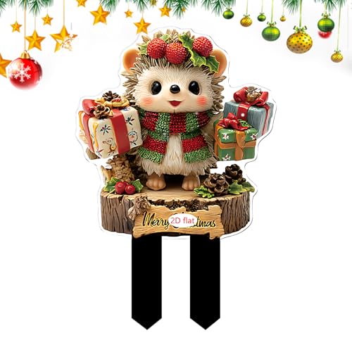 クリスマス ヤードステーク - 屋外 クリスマス 装飾 庭園 サイン | 平面アクリル 屋外装飾 芝生 鉢植え プランター ベランダ 小道 ディスプレイ 用