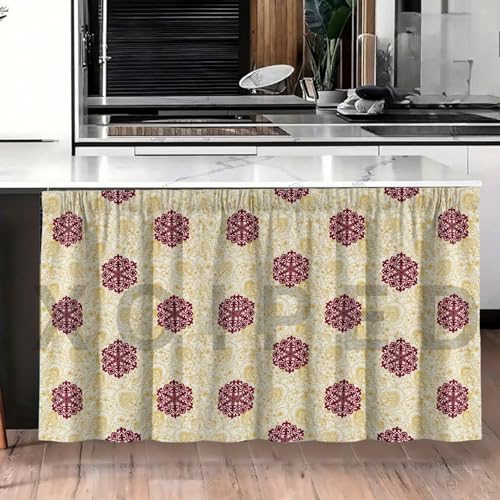 Image of Multipurpose Kitchen Sink Curtain | Under Sink Cabinet Cover Curtain | Waterproof Printed Kitchen Sink Curtain | Home & Kitchen Decor Curtain (SHATKON, Pack of 1)