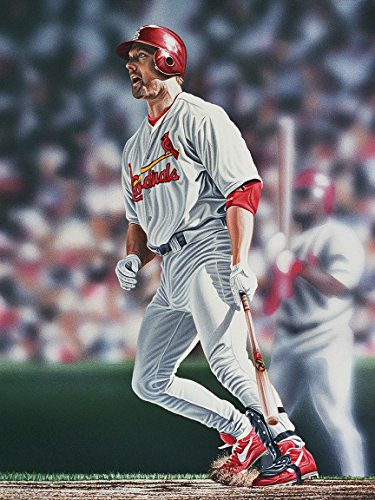 Buyartforless Lienzo Mark McGwire St. Louis Cardinals por Darryl Vlasak 24 x 18 Pintura Impresión sobre Lienzo Envuelto Memorabilia Legend de Béisbol. Fabricado en Estados Unidos.