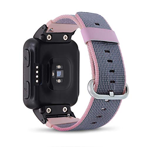 C2D JOY Classic Nylon Weave Band Compatible with Garmin Forerunner 35 Approach S10 Watch Band Replacement Accessory Smartwatch Strap with Adapters - Small (Pink)