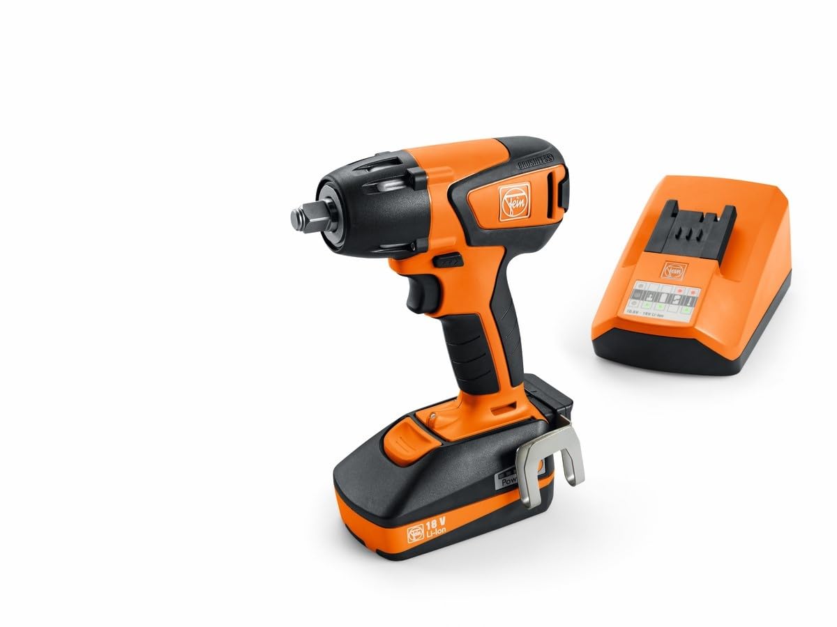 FEIN Visseuse-boulonneuse à chocs sans fil ASCD 18-300 W2 Select, Moteur sans balais FEIN PowerDrive Couple max 2900 Nm Carré mâle 1/2" pour fixer des douilles, Pour les vissages métriques jusqu’à M18
