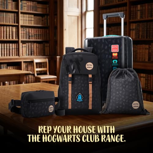 Image of Harry Potter x American Tourister Hogwarts Club Crossbody Bag | 2 Compartments | Front Pocket | Adjustable Shoulder Strap | Unisex Spacious Bag for Men and Women | Jet Black | 1 Year Global Warranty