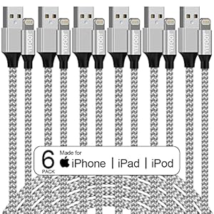 [Apple MFi Certified] 6Pack[3/3/6/6/6/10ft] iPhone Charger Lightning Cable Compatible iPhone 14ProMax/14Pro/14/14Plus…