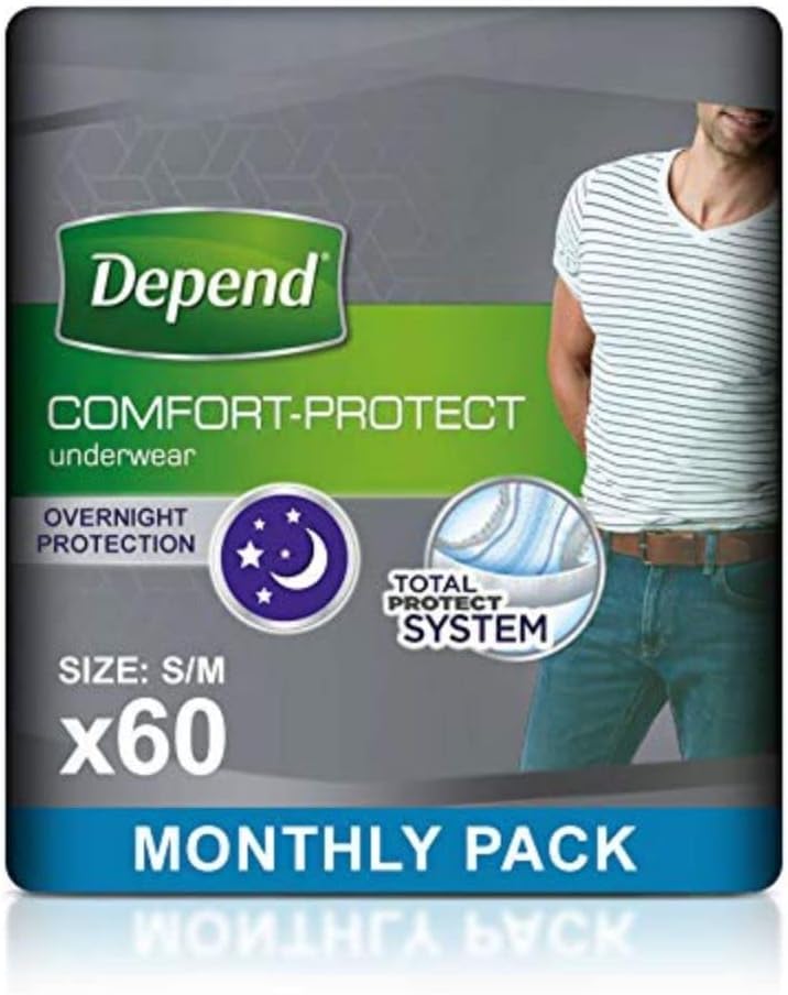 Depend Comfort Protect Incontinence Pants for Men, Small/Medium - 60 Pants