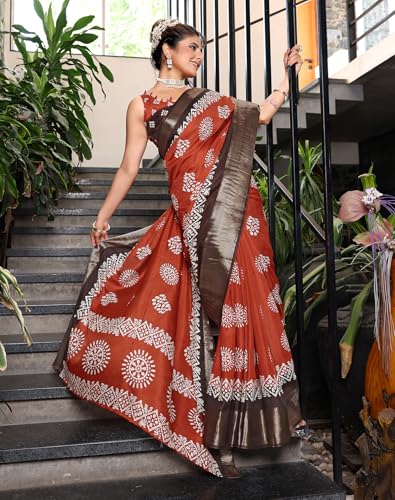 Image of Yashika Women's Dola jacquard Saree| Lightweight Digital Graphic Printed Saree for Women with Unstitched Blouse Piece