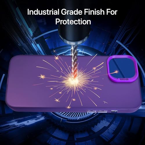 Image of Vaku Luxos Matte Dazzle Back Cover for iPhone 15 Plus Shock Proof Airbag Protection TPU Case Scratch Resistant Slim Thin Military-Grade Protection - Purple