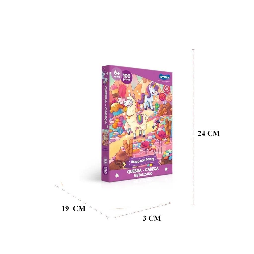 Quebra-Cabeça Reino Dos Doces 100 Peças Metalizado - Toyster Brinquedos