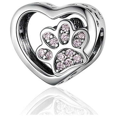 Love Heart Dog Paw Charm for Charms Bracelet Necklace Christmas Gifts for Women Fashion Jewelry Cover