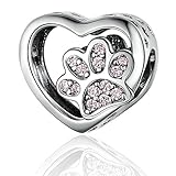 Love Heart Dog Paw Charm Fit for Pandora Charms Bracelet Necklace Christmas Gifts for Women Fashion Jewelry
