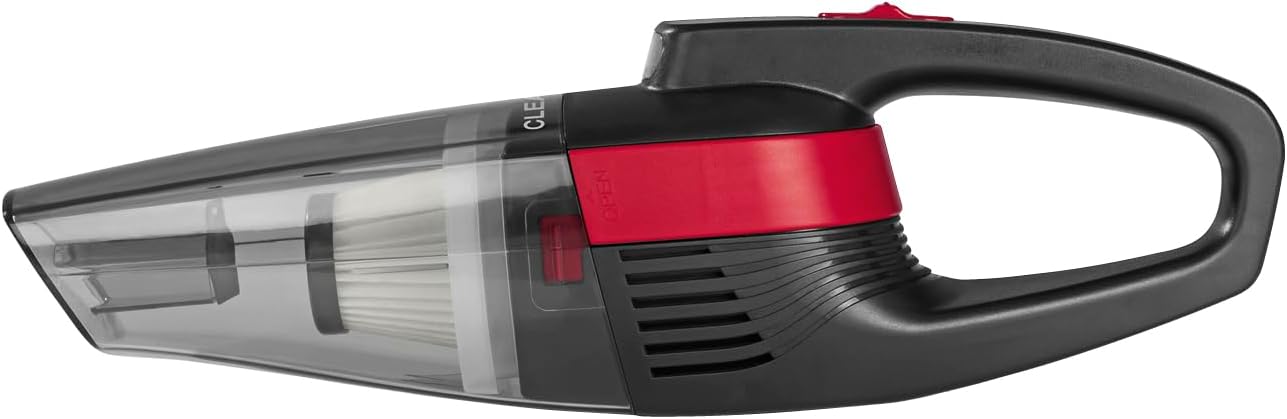 Side view of the CLEANmaxx handheld cordless vacuum cleaner showing its main components.