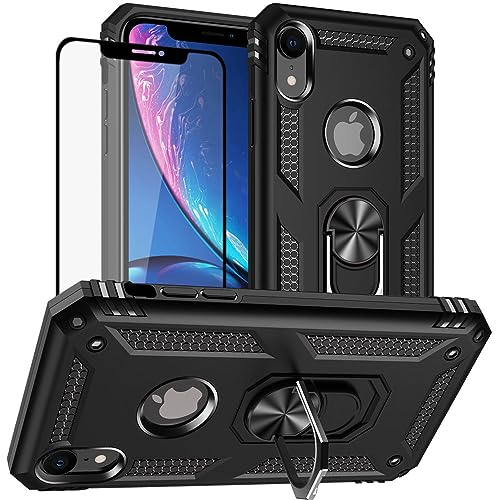 Ya en manzanajugosa.com: Yiakeng Funda iPhone XR, Carcasa con Protector Pantalla Cristal Templado, Silicona Armor Case con Soporte para iPhone XR (Negro)