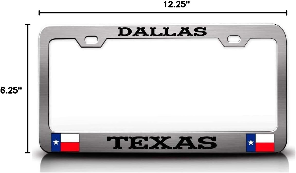Dallas Texas Texas Metal Car SUV Truck License Plate Frame Ch j29