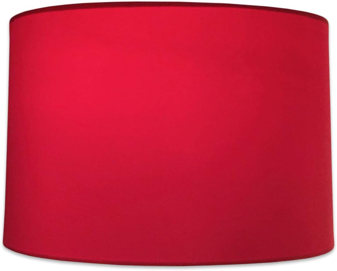 Royal Designs, Inc. HB-610-16RED Shallow Drum Hardback Lamp Shade, 15 x 16 x 10, Red