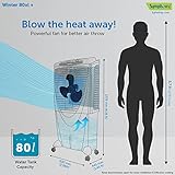Symphony Winter 80XL+ Desert Air Cooler for Home with 4-Side Honeycomb Pads, Powerful +Air Fan, i-Pure Technology and Whisper-Quiet Performance (80L, Grey)