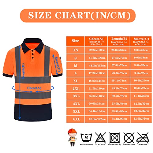 A-SAFETY Hi Vis Polo Shirt Short Sleeve Safety High Visibility Wrokwear