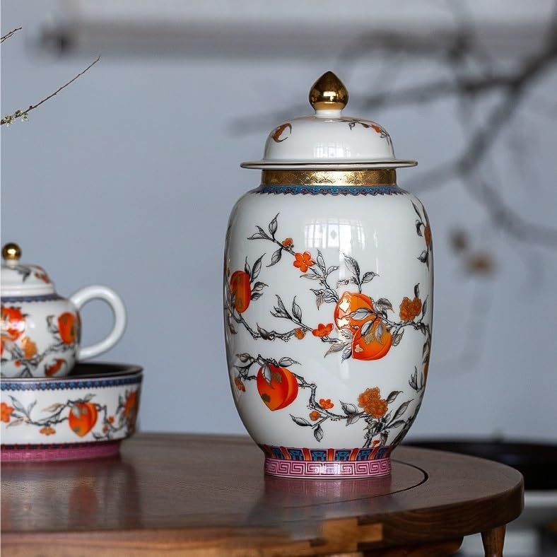 XYNSNDB Słoik cukru chińskie puszki na herbatę ceramiczne zamknięte puszki kawa puszki do przechowywania herbaty herbata luzem wazon ozdoby dekoracje pojemnik na herbatę