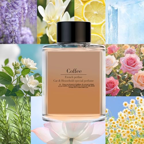 Image of Smart Car Air Freshener Refill, 100 ML Car Diffuser Perfume, Lasts 4-6 months, Made with Natural Plant Extracts, French Imported Fragrance - Coffee