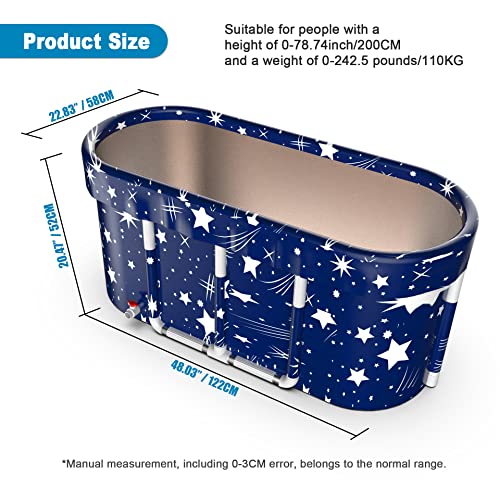 Vogale Portable Bathtub Foldable Bathtub for Adult Large Size, Foldable Tub with Temperature Maintenance for Easy Storage, Freestanding Ice and Hot Folding Tubs for Shower Stall in Small Space