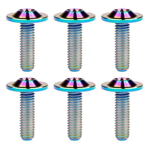 Image of Titanium Torx Head M6 x15 20mm Bolt Screw for Bicycle Motorcycle Car Modification Pack of 6 (Ranibow, M6x20mm)