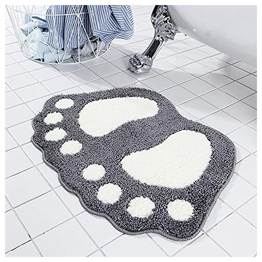 Aiegoor Bathroom Rugs Mats Water Absorbent Non-Slip Mat Used in Bathroom, Shower, Room, Etc.Soft Microfiber Bath Mat Machine Washable Bath Mat Big Feet Bathroom Mat (Gray 16x24'')
