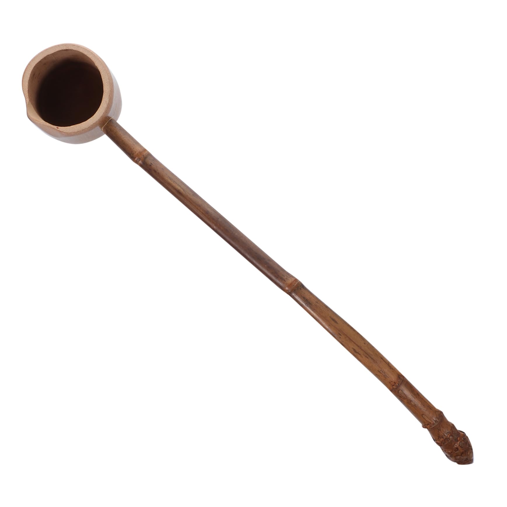 MAGICLULU Carbonized Bamboo Root Spoon Water Ladle Scoop for Tea Long-handled Garden Water Dipper